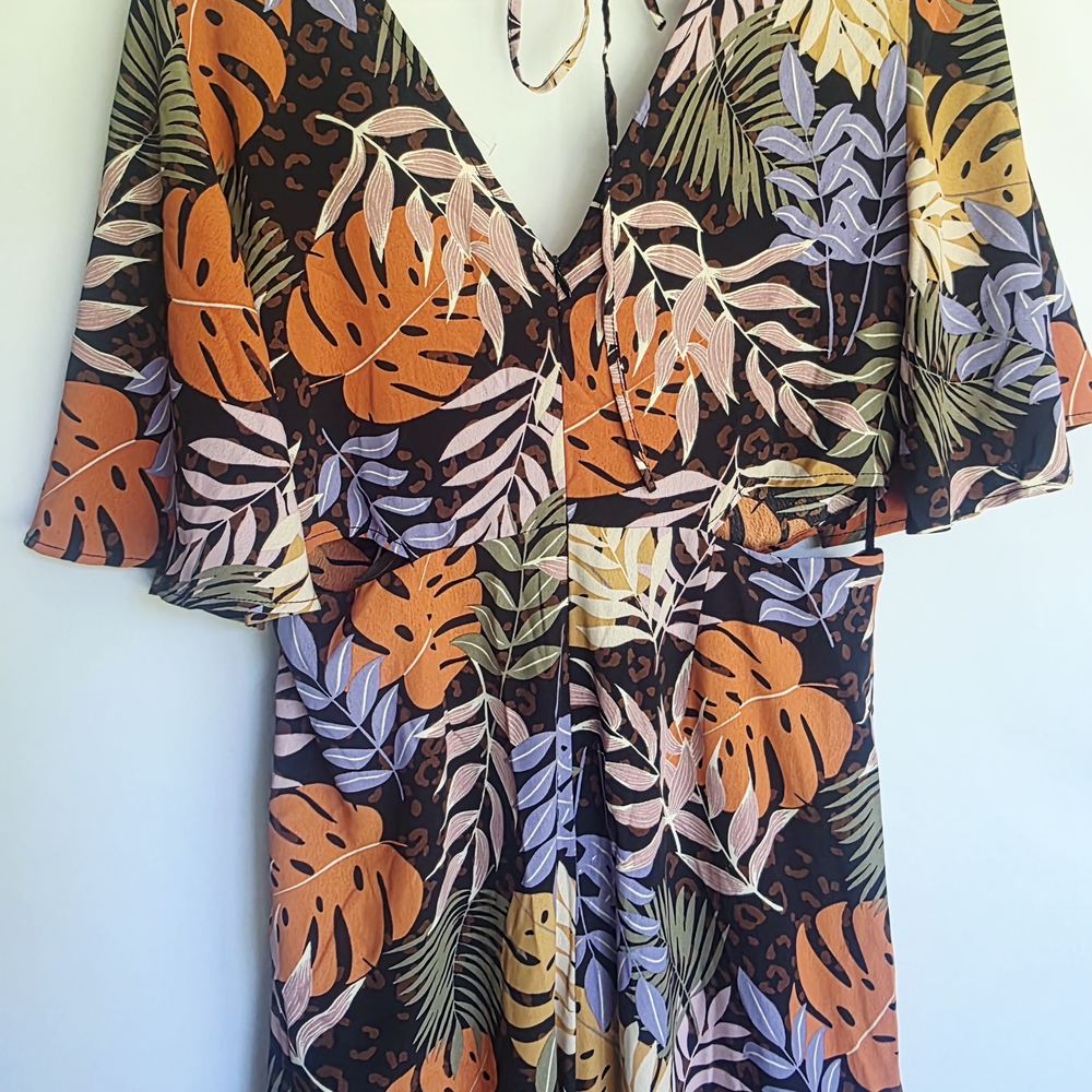 Tropical Leaf Print Dress‎